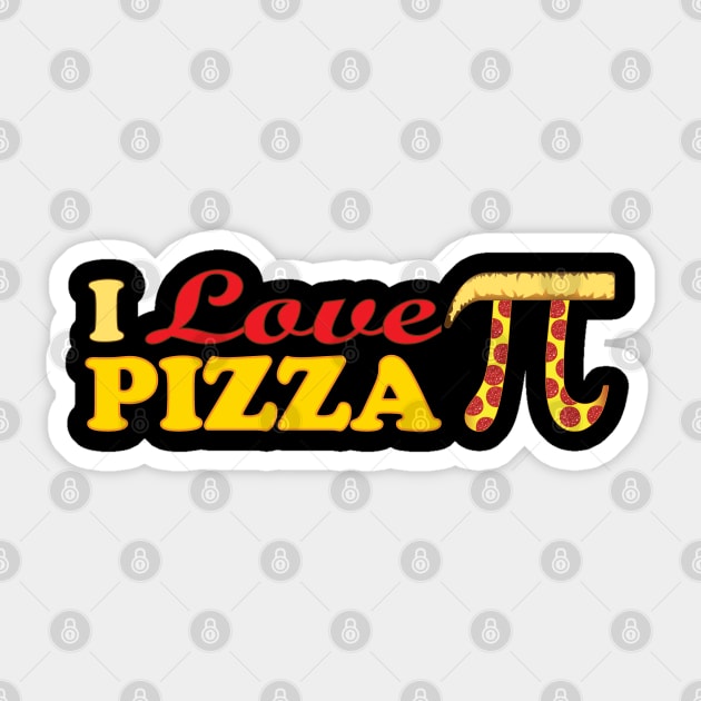 I Love Pizza - Pi Symbol Sticker by PEHardy Design